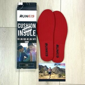 RUN619 Cushion Insole Red 6mm Unisex Shoe Insert‎ Long Runs Work Shift Support